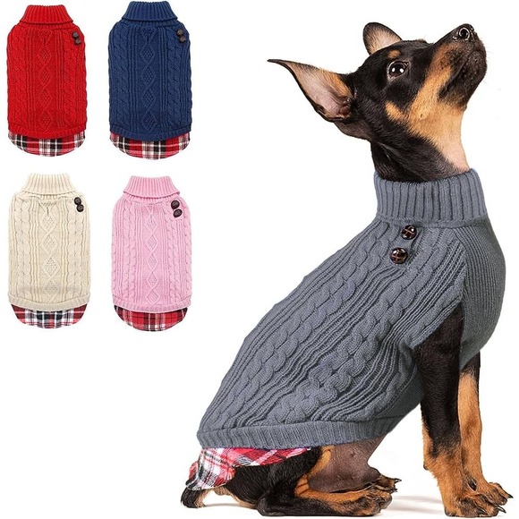Kyeese Gray Dog Sweater 2XL * Cozy Knitted Attire with Leash Hole - Picture 1 of 7